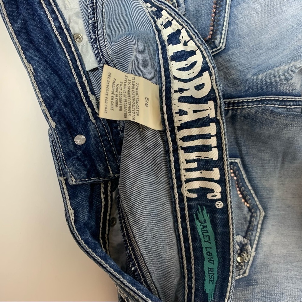 VTG Hydraulic blue jean shorts with jeweled pockets size 5/6 - Picture 8 of 12
